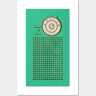 Retro geek Gumby green Transistor Radio Posters and Art